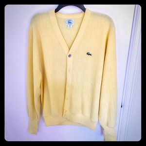 Vintage Yellow Lacoste Cardigan Sweater